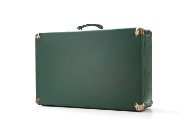 Old Vintage Suitcase White Background Including Clipping Path — Stock Photo, Image