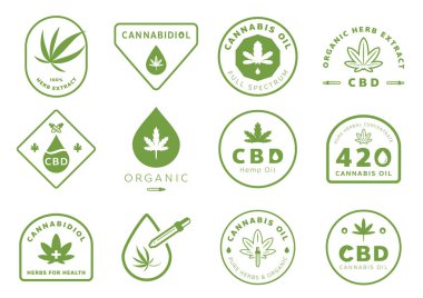 kenevir yaprağı ile cannabidiol rozet tasarımı
