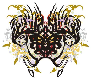 Kabile alışılmadık örümcek renkli sıçraması ile. Cadılar Bayramı için soyut yapışan korkunç örümcek grafik tasarım