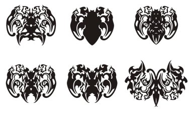 Bir kedi öğesi tarafından oluşturulan tribal kelebek kanatları. Etnik soyut yanan tehlikeli kelebekler bir dövme, vb için alışılmadık bir deseni.