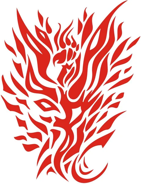 Phoenix Flame Isolated White Background Tongues Flame Form Phoenix Symbol — Stock vektor