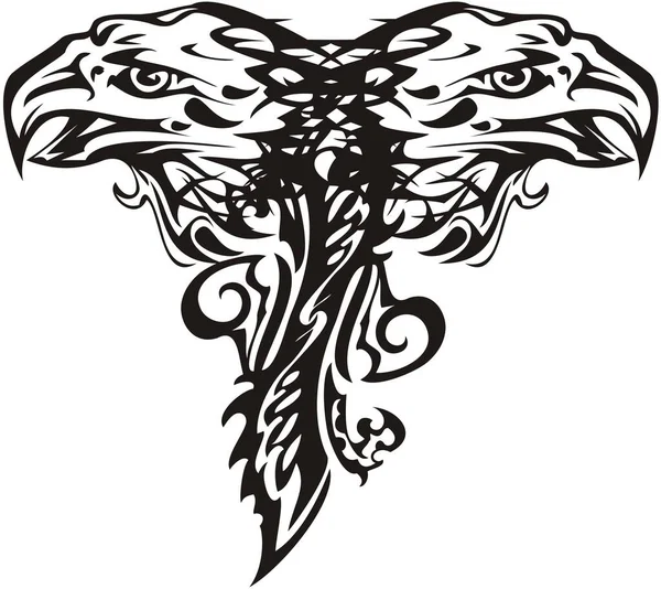 Simbolo Aquila Fiammeggiante Due Teste Aquila Doppia Testa Come Simbolo — Vettoriale Stock