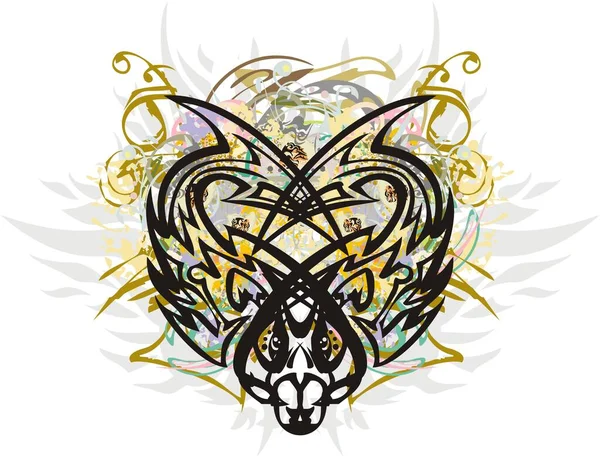 Цветные Брызги Символа Хищника Белом Абстрактная Головка Тигра Фоне Цветочных — стоковый вектор