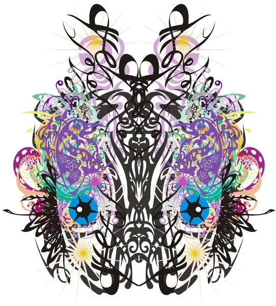 Farbige Ornamentale Exotische Schmetterlingsflügel Abstrakte Florale Schmetterlingsflügel Mit Ungewöhnlichem Muster — Stockvektor