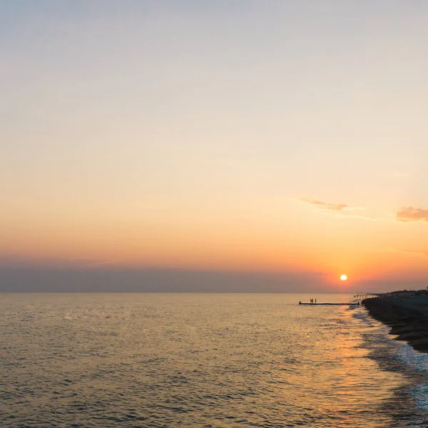 Sonnenuntergang, Sonnenaufgang Postkarte Meer — Stockfoto