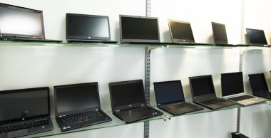 bilgisayar mağazası, laptop, konsept