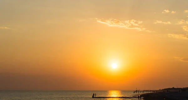 Sonnenuntergang, Sonnenaufgang Postkarte Meer — Stockfoto