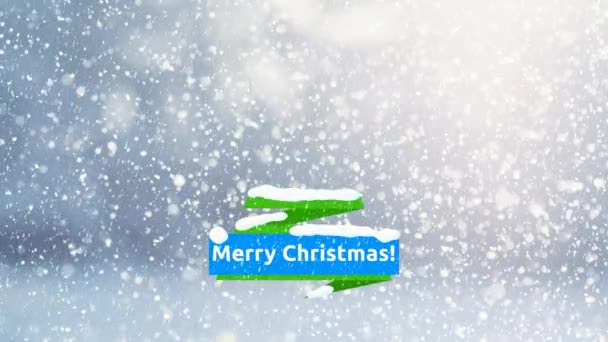 Hermoso Mágico Protector Pantalla Vídeo Feliz Navidad Árbol Navidad Animado — Vídeos de Stock