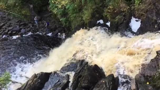 Cachoeira Vista Cima Está Localizado Território República Carélia Rússia Tiroteio — Vídeo de Stock