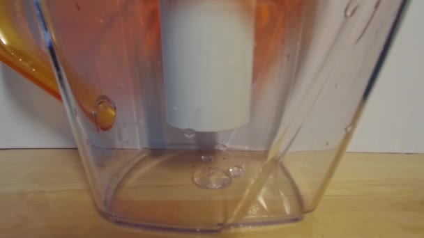 Water Filtration Slow Motion Drop Water Slowly Falls — Stock Video