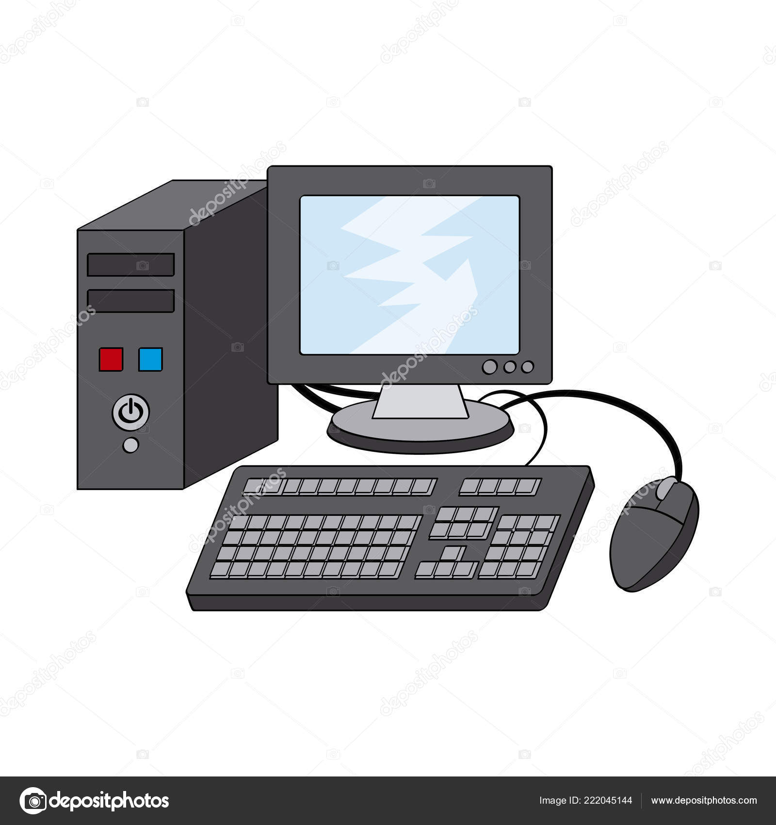 Cartoon Computer Isolated Stock Vector Image by ©jessehr #222045144