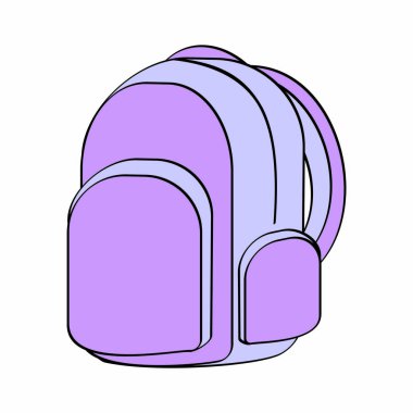 Beyaz arkaplanda izole edilmiş çanta karikatürü.