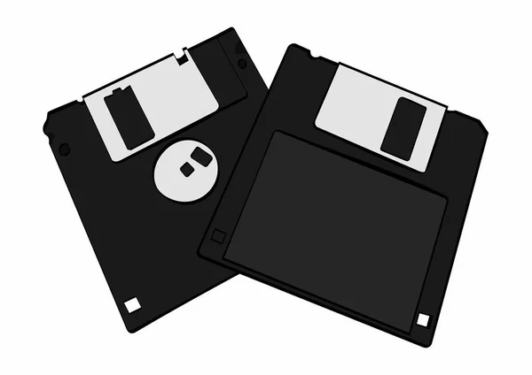 Retro Diskette Vector Illustration White Background — Stock Vector