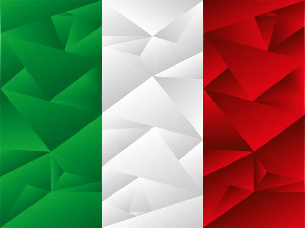 Vlag Van Italië Lage Polykunst — Stockvector