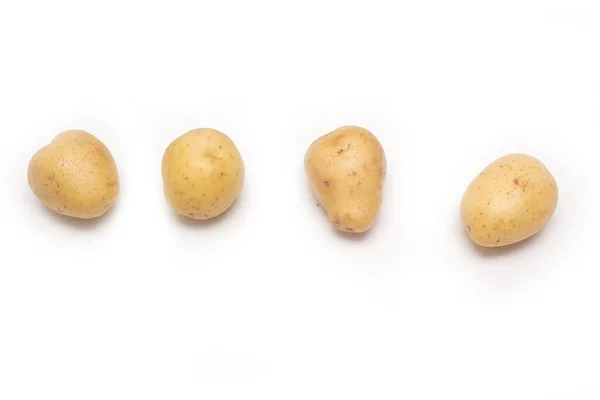 Сира Картопля Ізольована Білому Відсічним Контуром — стокове фото