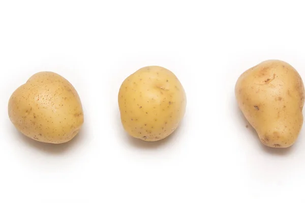 Сира Картопля Ізольована Білому Відсічним Контуром — стокове фото