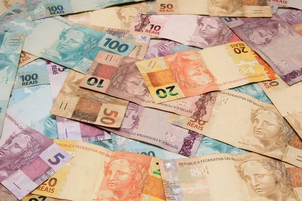 Brasilianisches Geld Geldscheine Namens Reais Real — Stockfoto