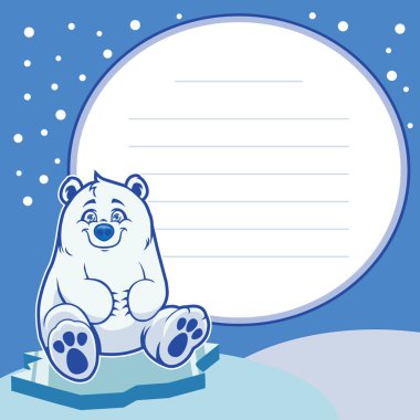 mutlu bebek kutup ayısı ile çerçevelenmiş metin alanı 