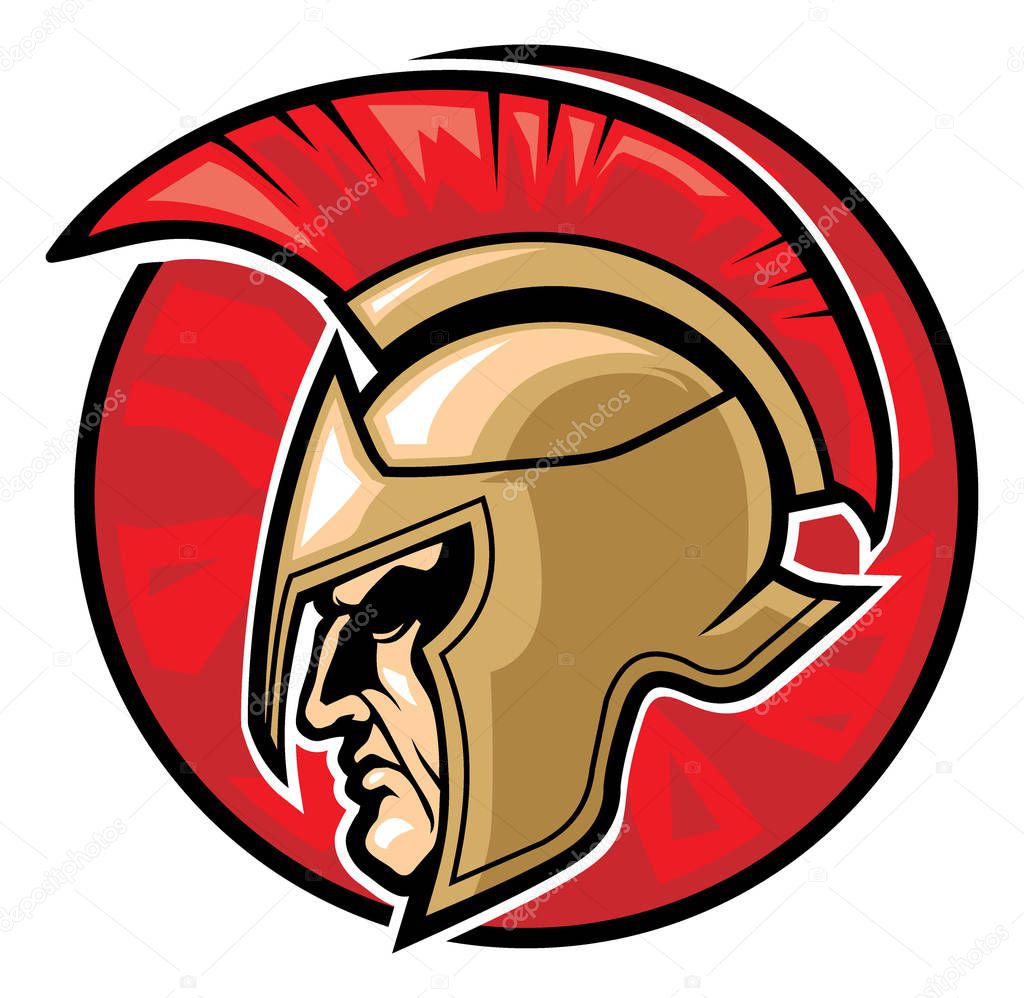 vector of spartan warrior head mascot