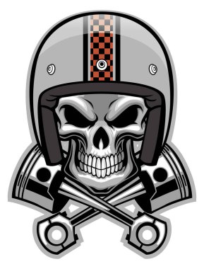 Kafatası ve çapraz piston vektörü