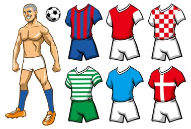Çeşitli formalı futbolcu