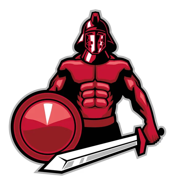 Carácter Vectorial Del Guerrero Gladiador — Archivo Imágenes Vectoriales