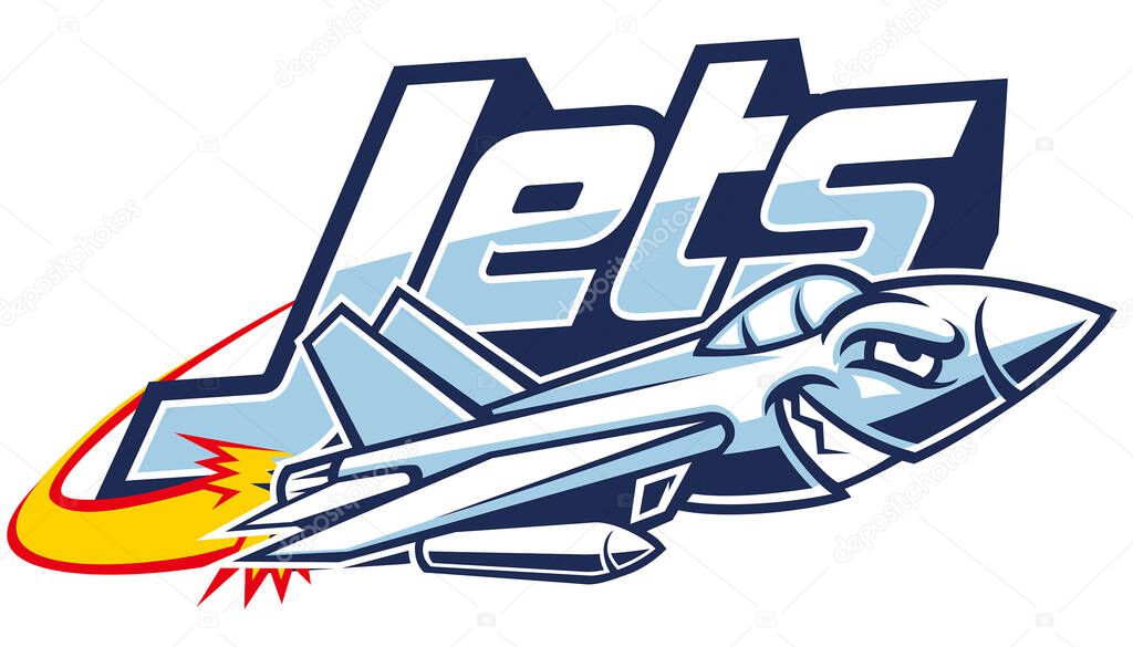 vector of jet plane mascot