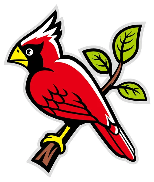 Pájaro Cardinal Una Rama Árbol — Archivo Imágenes Vectoriales