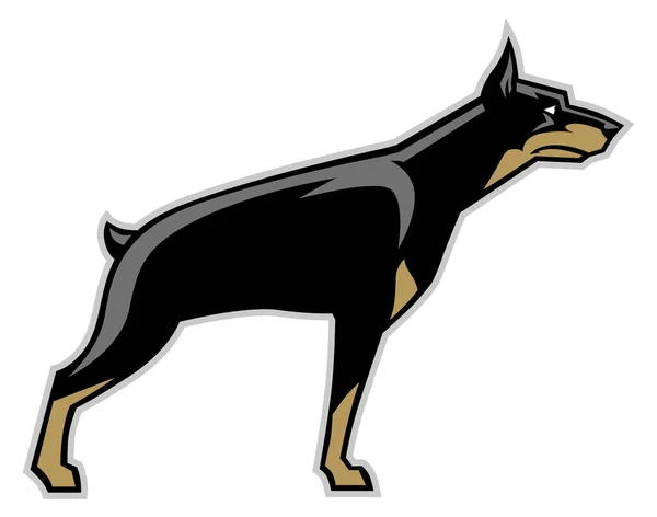 Vetor Mascote Cão Doberman — Vetor de Stock