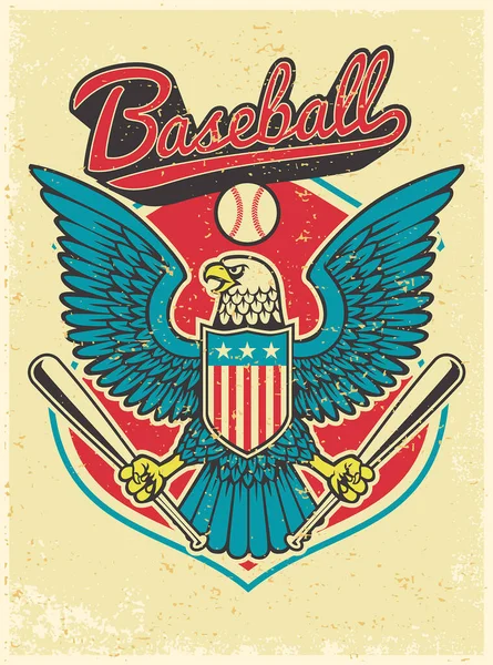 Американский Орёл Держит Бейсбольную Биту — стоковый вектор