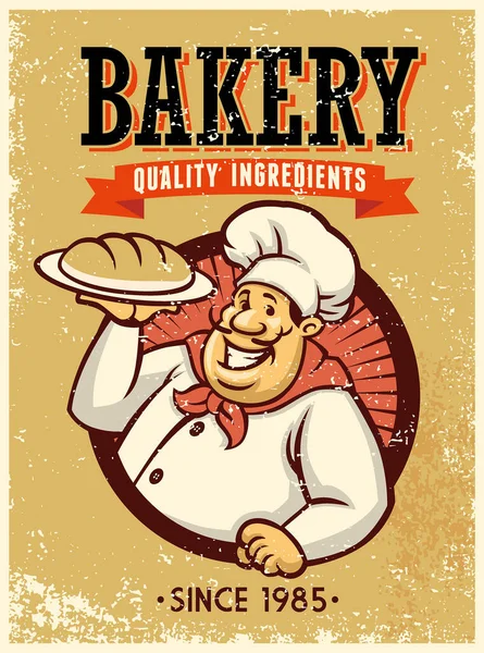 Vecteur Design Affiche Boulangerie Vintage — Image vectorielle