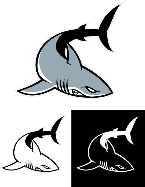 Vector Mascota Tiburón Conjunto — Vector de stock