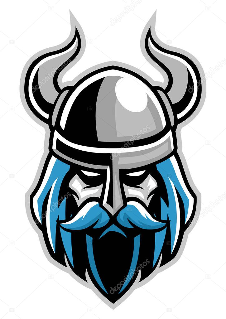vector of the head viking warrior mascot