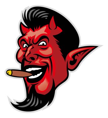 Şeytan başlı maskotun vektörü