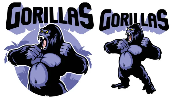 Vektor Von Big Gorilla Maskottchen — Stockvektor