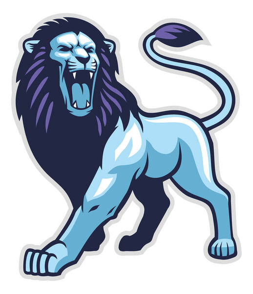 vector of lion mascot stance and roar