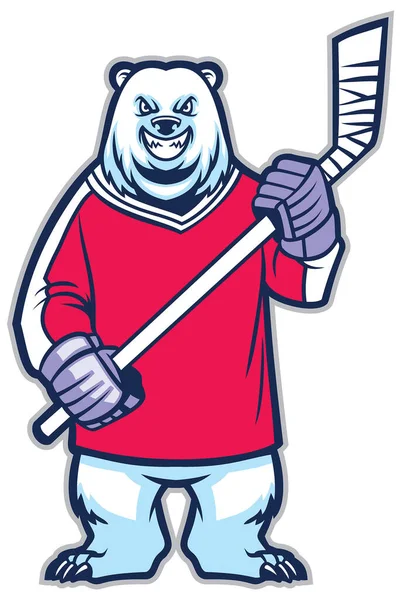 Bear Ice Hockey Mascot — Stock Vector