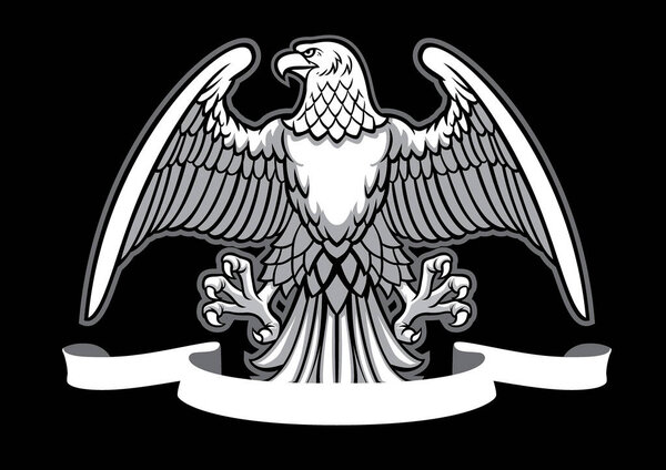 eagle heraldry with blank ribbon