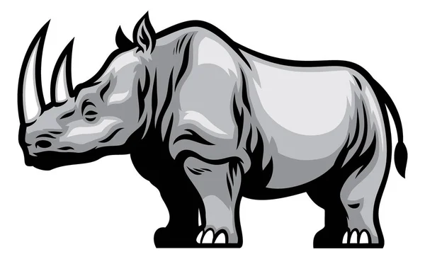 Vector Mascota Del Rinoceronte Africano — Vector de stock
