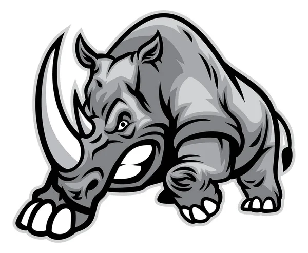 Rinoceronte Enojado Listo Para Ram — Vector de stock