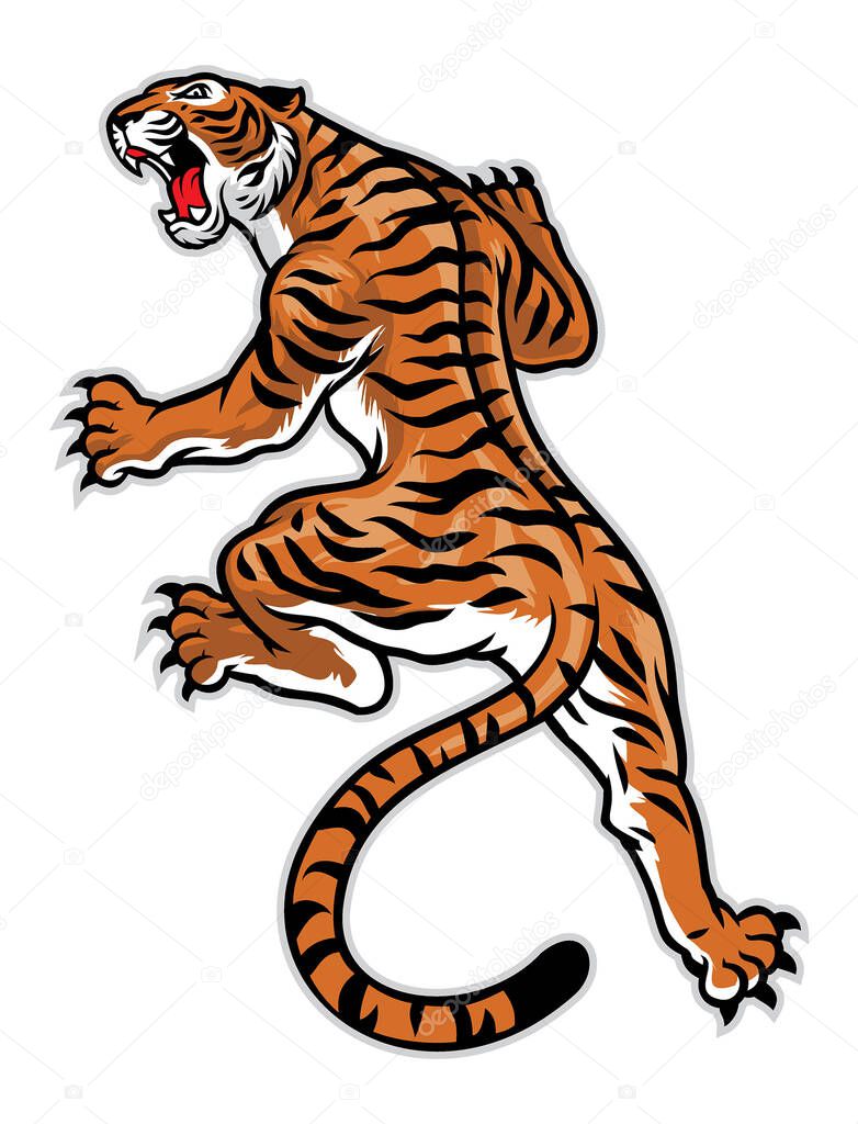 classic tattoo pose of tiger