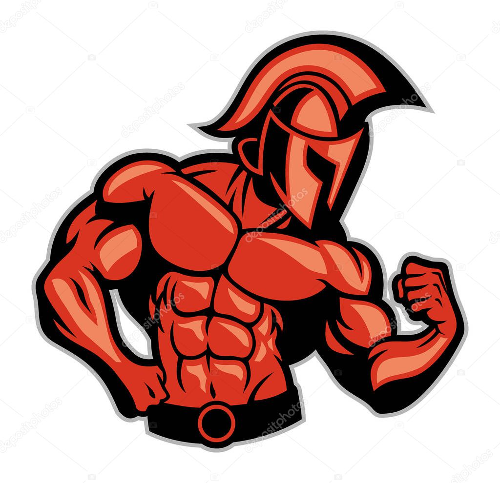 vector of spartan muscle posing