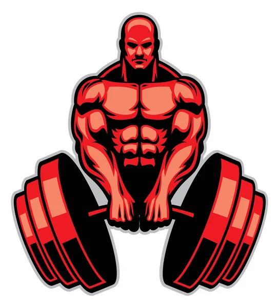 Vector Muscle Man Bodybuilder — Stock Vector