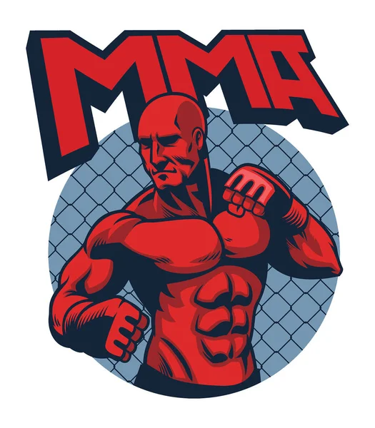 Vecteur Combattant Musculaire Homme — Image vectorielle