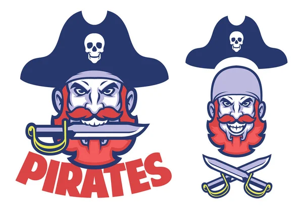 海賊頭のマスコットのベクトル — ストックベクタ