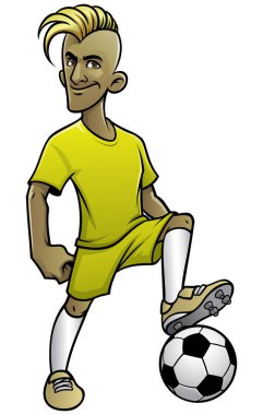 Futbolcu topla poz verir.
