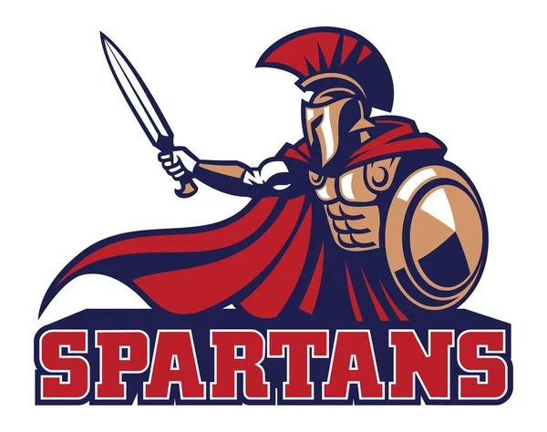 Vector Spartan Warrior Mascot — Stock Vector