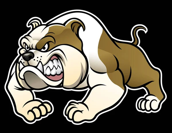 Vector Dibujos Animados Enojado Bulldog Enojado — Vector de stock