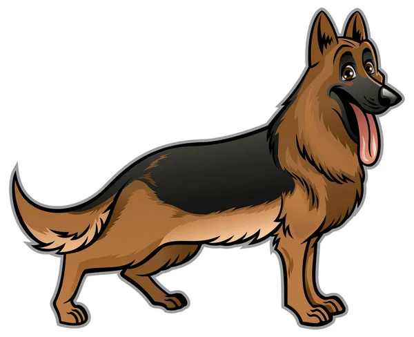 Φορέας Του Ευτυχισμένου Γερμανικού Ποιμενικού Σκύλου — Διανυσματικό Αρχείο