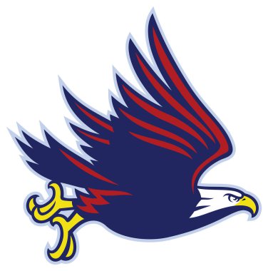 Uçan kartal maskotunun vektörü